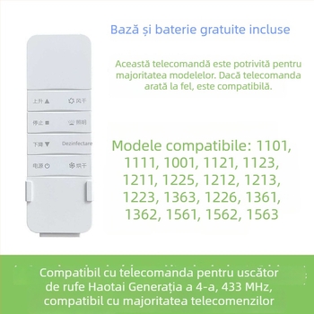 Telecomandă pentru uscător inteligent cu ridicare automată, generațiile 2–4, compatibil cu Haotaitai, Taitaileou și Pai.