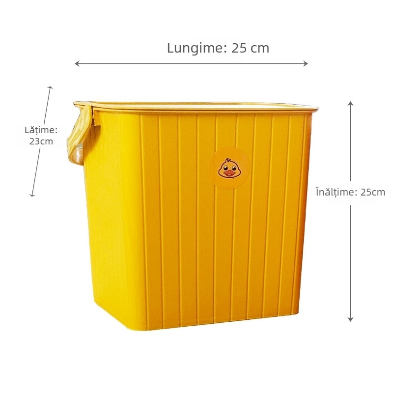 Găleată de depozitare din plastic cu scaun pentru copii, cu capac – design desen animat, portabil, organizator pentru exterior și casă