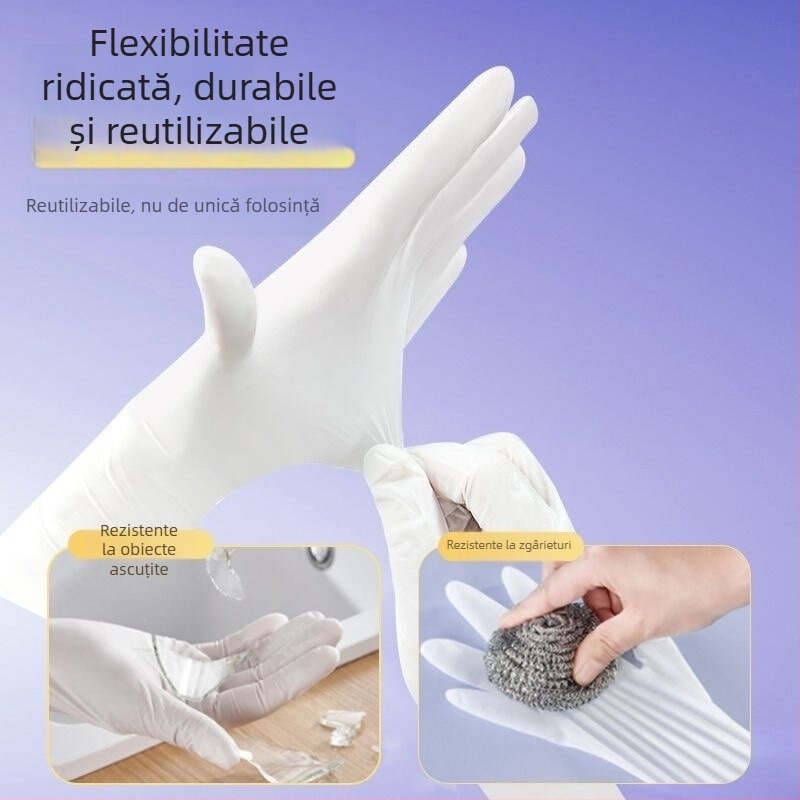Mănuși de nitril extinse, de unică folișoanță, 16 inci, alimentare, groase, pentru bucătărie și spălat vase, impermeabile.