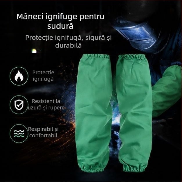 Manșete de sudură ignifuge, protecție durabilă și respirabilă, ideale pentru vară, protecție împotriva scânteilor și stropilor