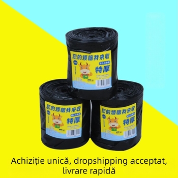 Saci de gunoi gospodărești, groși, mari, pachet economic, negri, pentru bucătărie, 200 bucăți