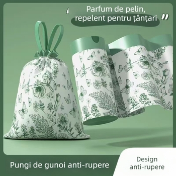 Saci de gunoi cu șnur dublu, pentru uz casnic, negri, mari, foarte groși, pungi din plastic pentru bucătărie