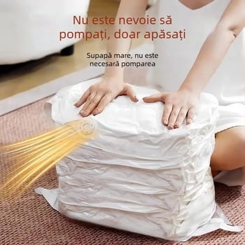 Sac de vid X pentru compresie 3D, fără pompă, utilizare dublă, transparent, capacitate mare, rezistent la umezeală