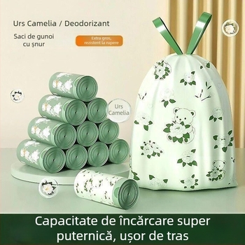 100 pungi de gunoi pentru uz casnic, cu șnur, rezistente la rupere, mari, pentru gunoiul de bucătărie, extra groase