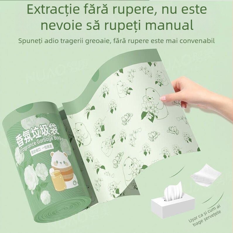 100 pungi de gunoi pentru uz casnic, cu șnur, rezistente la rupere, mari, pentru gunoiul de bucătărie, extra groase