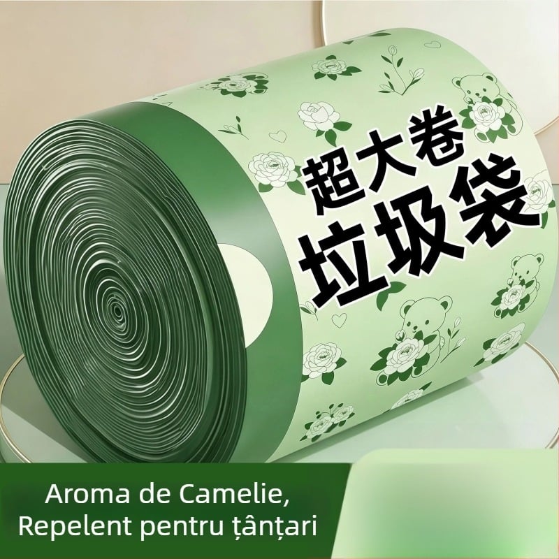 100 pungi de gunoi pentru uz casnic, cu șnur, rezistente la rupere, mari, pentru gunoiul de bucătărie, extra groase