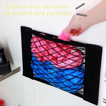 Geantă de depozitare din plasă pentru perete, organizator cub pentru ușa dulapului, cu Velcro, pentru șosete și lenjerie