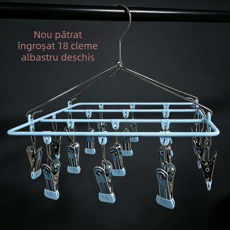 Uscător de haine din oțel inoxidabil, îngroșat și întărit, rotativ, rezistent la vânt, antiderapant, pentru șosete, lenjerie și haine de bebeluți