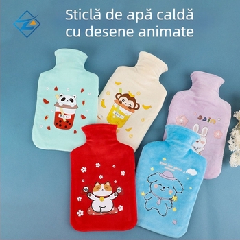 Borcănel de apă caldă din cauciuc, 500 ml, pentru uz casnic – încălzitor pentru mâini și picioare, umplere cu apă, design tradițional îngroșat