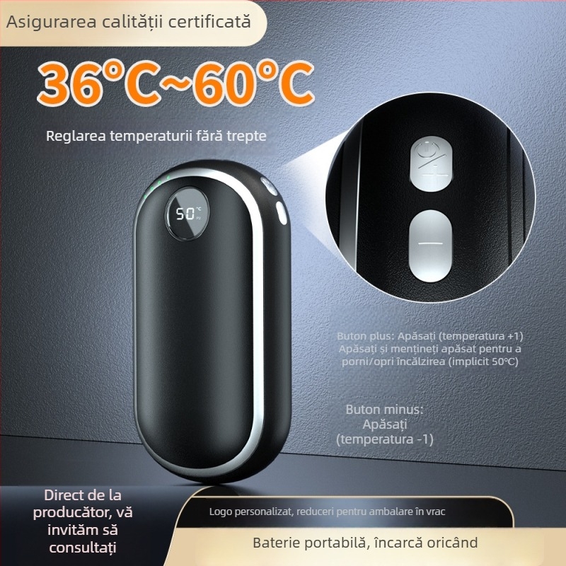 Lampa de apus cu încălzire pe ambele fețe, încălzitor USB pentru mâini și powerbank 2 în 1