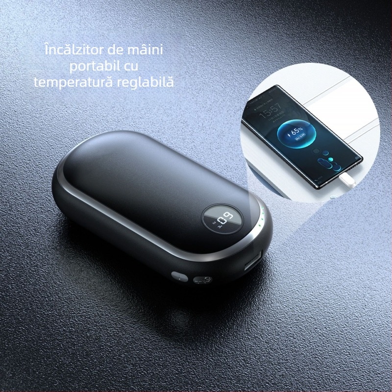 Lampa de apus cu încălzire pe ambele fețe, încălzitor USB pentru mâini și powerbank 2 în 1