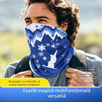 Șal magic pentru ciclism cu protecție solară, mască facială cu acoperire integrală, mască facială versatilă, fular subțire din Ice Silk pentru gât, pentru exterior și pescuit.