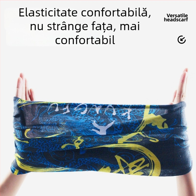 Șal magic pentru ciclism cu protecție solară, mască facială cu acoperire integrală, mască facială versatilă, fular subțire din Ice Silk pentru gât, pentru exterior și pescuit.