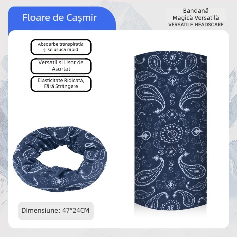 Șal magic pentru ciclism cu protecție solară, mască facială cu acoperire integrală, mască facială versatilă, fular subțire din Ice Silk pentru gât, pentru exterior și pescuit.