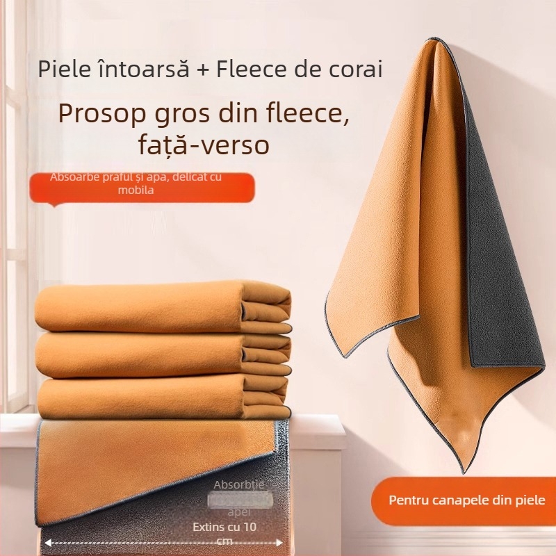 Prosop de curățare din suede pentru canapea din piele și mobilier din lemn masiv, absorbant, fără scame, pentru ștergerea geamului