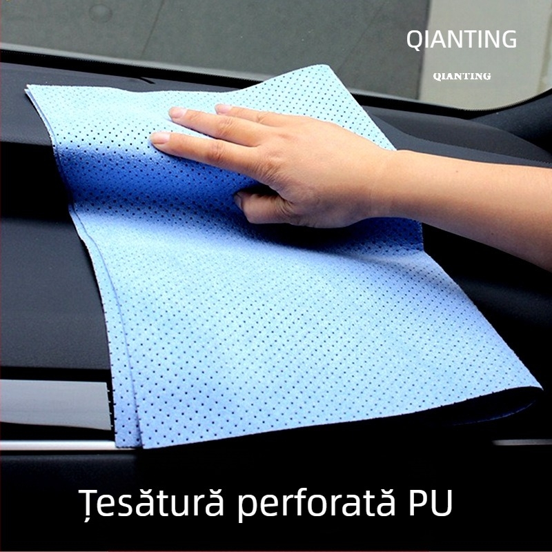 Prosop de curățare auto din microfibră perforat, gros, absorbant, fără urme, textură piele de cerb imitând mătasea insulei, cârpă magică