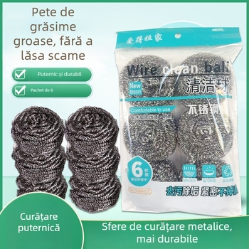 Bilă din oțel inoxidabil pentru curățarea oalelor și a farfuriilor