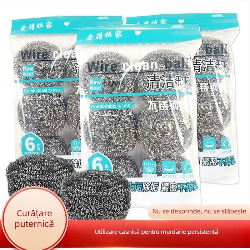 Bilă din oțel inoxidabil pentru curățarea oalelor și a farfuriilor