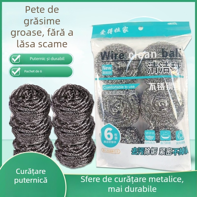 Bilă din oțel inoxidabil pentru curățarea oalelor și a farfuriilor