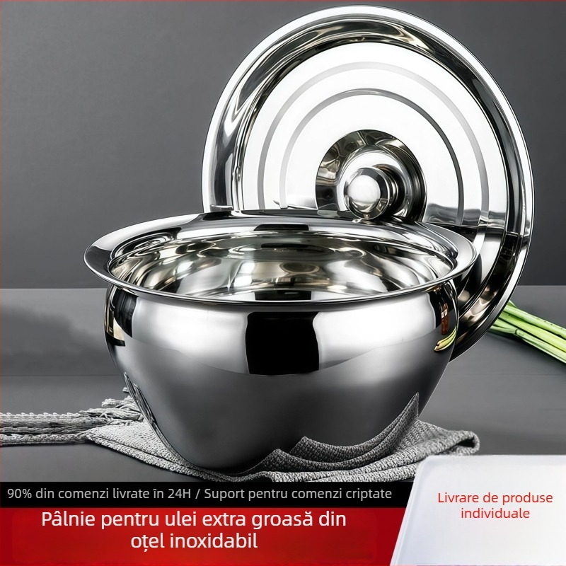 Recipient pentru ulei din oțel inoxidabil, extra gros, cu capac, pentru bucătării comerciale și casnice
