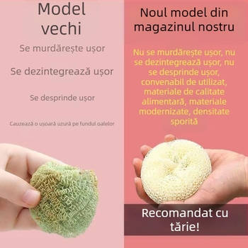 Bila de curățare din plastic pentru bucătărie și spălat vase, bilă abrazivă din nylon, perie nano pentru oale, perie pentru tigăi antiaderente