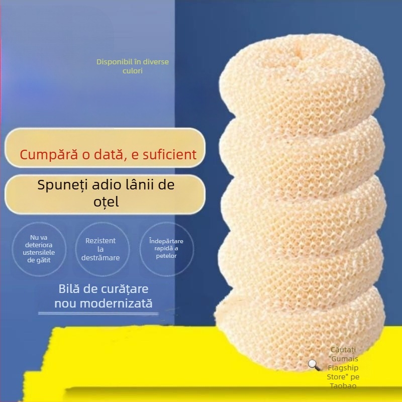 Bila de curățare din plastic pentru bucătărie și spălat vase, bilă abrazivă din nylon, perie nano pentru oale, perie pentru tigăi antiaderente