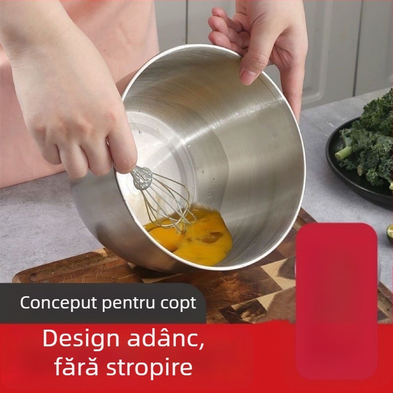 Vas din oțel inoxidabil 304, grad alimentar, pentru bucătărie – gătit, coacere, bătut ouă, cremă și frământat aluat