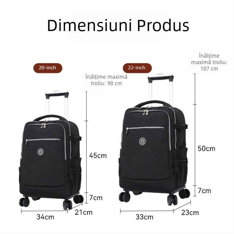 Rucsac de voiaj cu roți universale, model nou, capacitate 20–35 L, pliabil, pentru călătorii, unisex