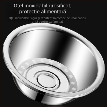 Vas mare din oțel inoxidabil alimentar, gros, pentru spălat fața, legume și aluat; potrivit pentru baie și spălare.