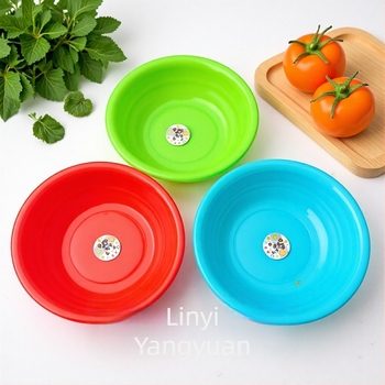 Vas de plastic de 24 cm pentru uz casnic, design căpșună, vas rotund pentru spălat mâinilor, feței și picioarelor, pentru copii