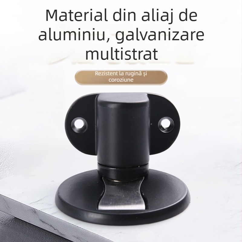 Stopper pentru ușă montat pe podea, oțel inoxidabil 304, tampon metalic gros, magnet puternic invizibil pentru uși din lemn, montare fără găuri