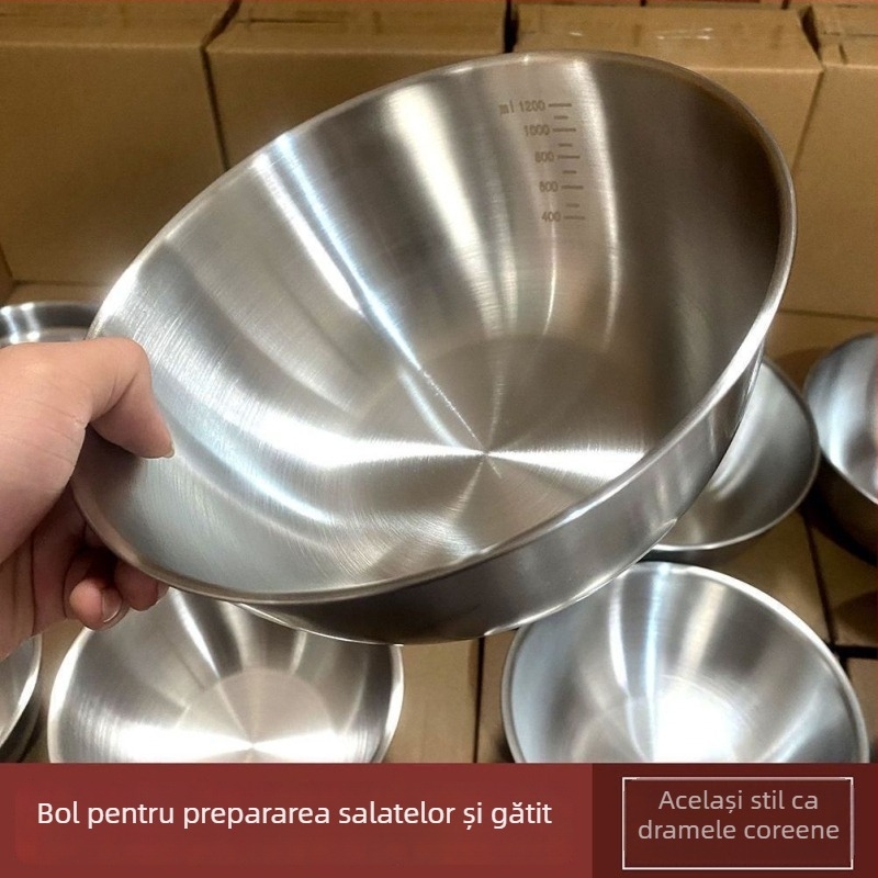 Vas pentru salată din oțel inoxidabil, multifuncțional, pentru marinare, coacere și frământare aluat