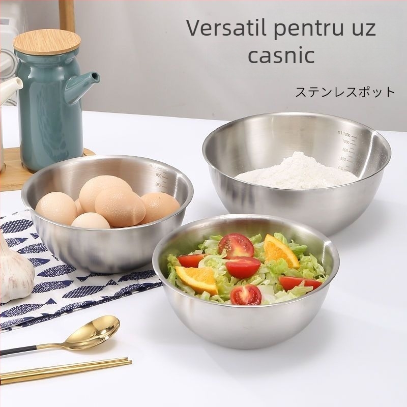 Vas pentru salată din oțel inoxidabil, multifuncțional, pentru marinare, coacere și frământare aluat