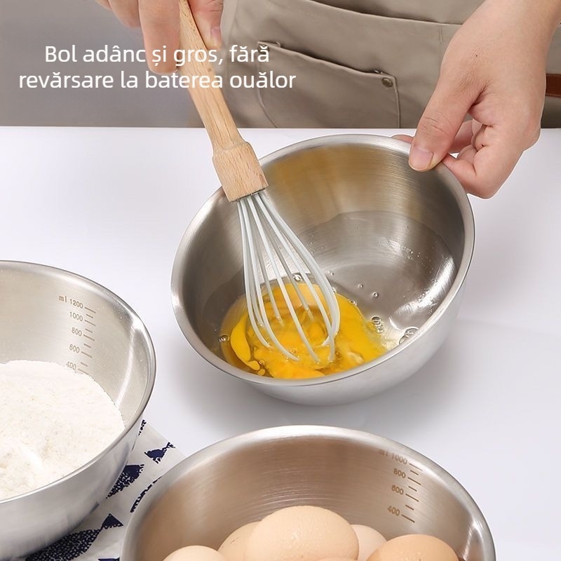 Vas pentru salată din oțel inoxidabil, multifuncțional, pentru marinare, coacere și frământare aluat