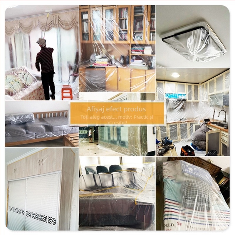 Husă de protecție împotriva prafului din țesătură pentru pat și mobilier, protecție pentru dormitor, folie plastică de unică folosință