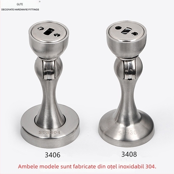Gut 304 oțel inoxidabil – magnet pentru ușă pentru baie, rezistent la coroziune, montat pe perete, finisaj periat, modele 3406/3408.