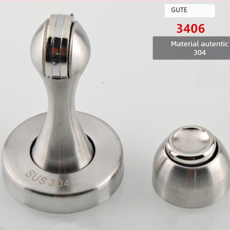 Gut 304 oțel inoxidabil – magnet pentru ușă pentru baie, rezistent la coroziune, montat pe perete, finisaj periat, modele 3406/3408.