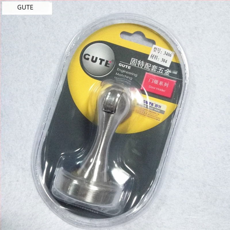 Gut 304 oțel inoxidabil – magnet pentru ușă pentru baie, rezistent la coroziune, montat pe perete, finisaj periat, modele 3406/3408.