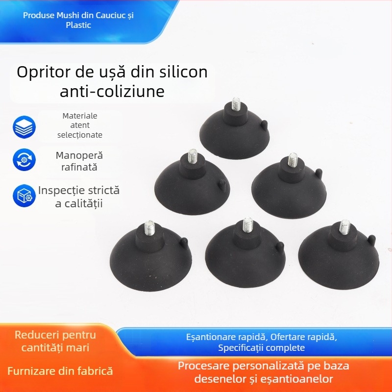 Stopper din silicon pentru ușă cu tampoane anti-coliziune groase, benzi protectoare pentru încuietoare, mânere fără găuri, stil modern minimalist