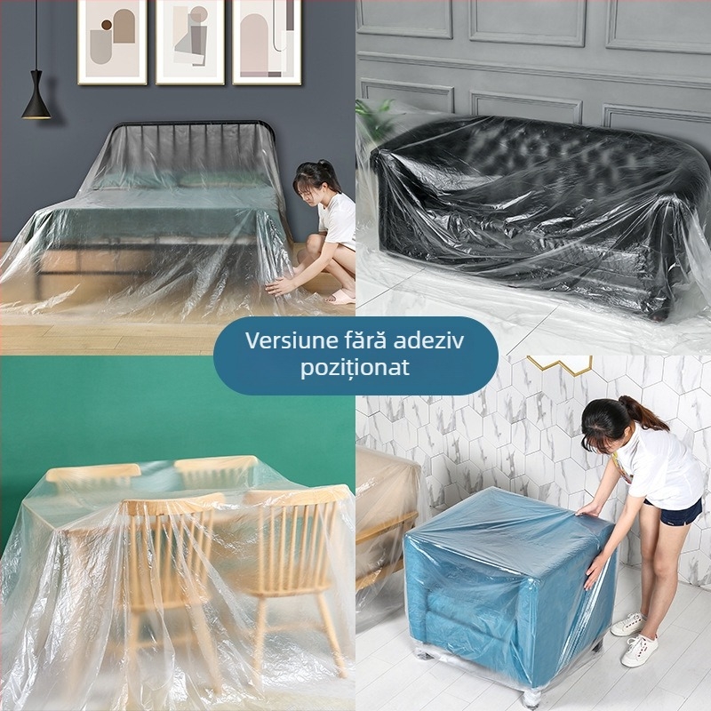 Acoperire biodegradabilă pentru praf pentru pat și mobilier, folie de plastic de unică folosință, protecție împotriva prafului acasă