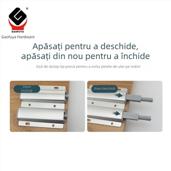 Gaofuya Aluminiu spațial - amortizor cu două uși, cu magnet, finisaj argintiu șlefuit – accesorii hardware mobilier, pentru mobilier, dulapuri și tatami
