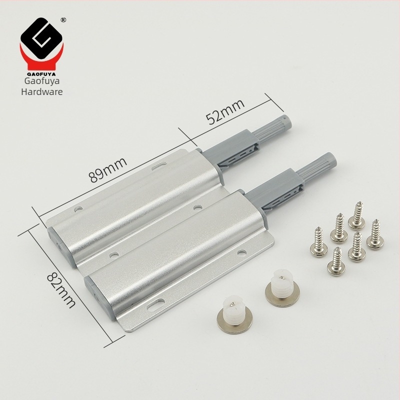 Gaofuya Aluminiu spațial - amortizor cu două uși, cu magnet, finisaj argintiu șlefuit – accesorii hardware mobilier, pentru mobilier, dulapuri și tatami