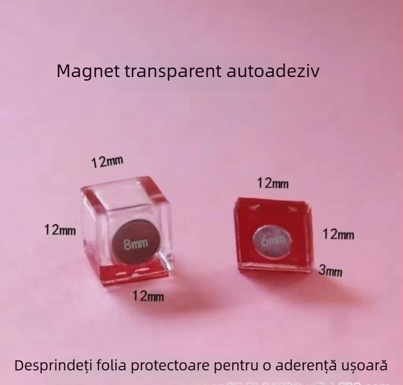 Închizător de ușă din acril transparent, cu magnet și mărgele din plastic crystal autoadezive