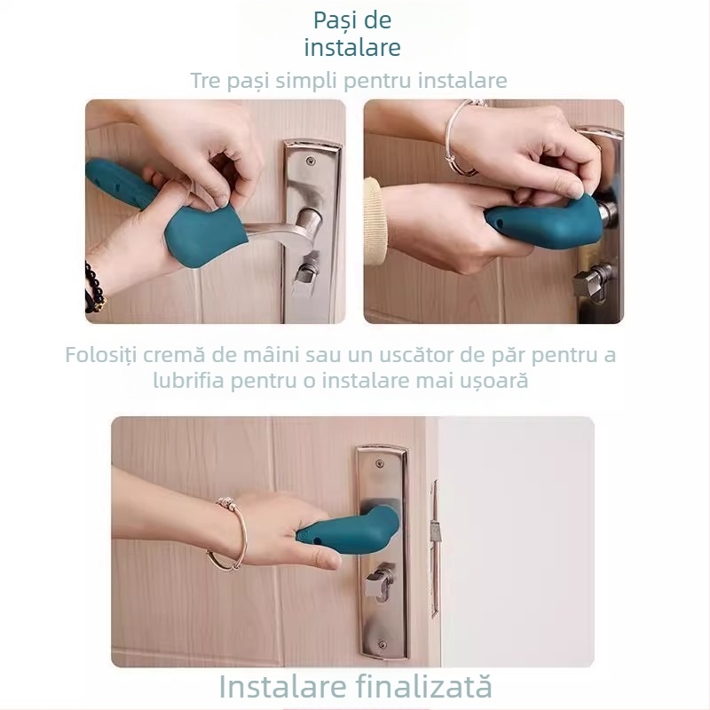Husă din silicon pentru mâner de ușă – protecție antișoc pentru ușile de baie și dormitor, anti-static, îngroșat