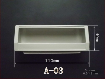 Mâner ascuns pentru ușile de dulap, din ABS plastic, montaj încastrat, stil industrial