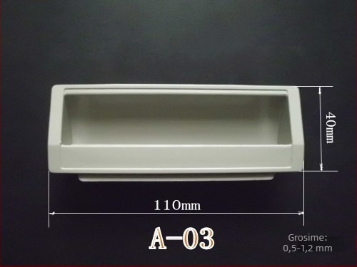 Mâner ascuns pentru ușile de dulap, din ABS plastic, montaj încastrat, stil industrial