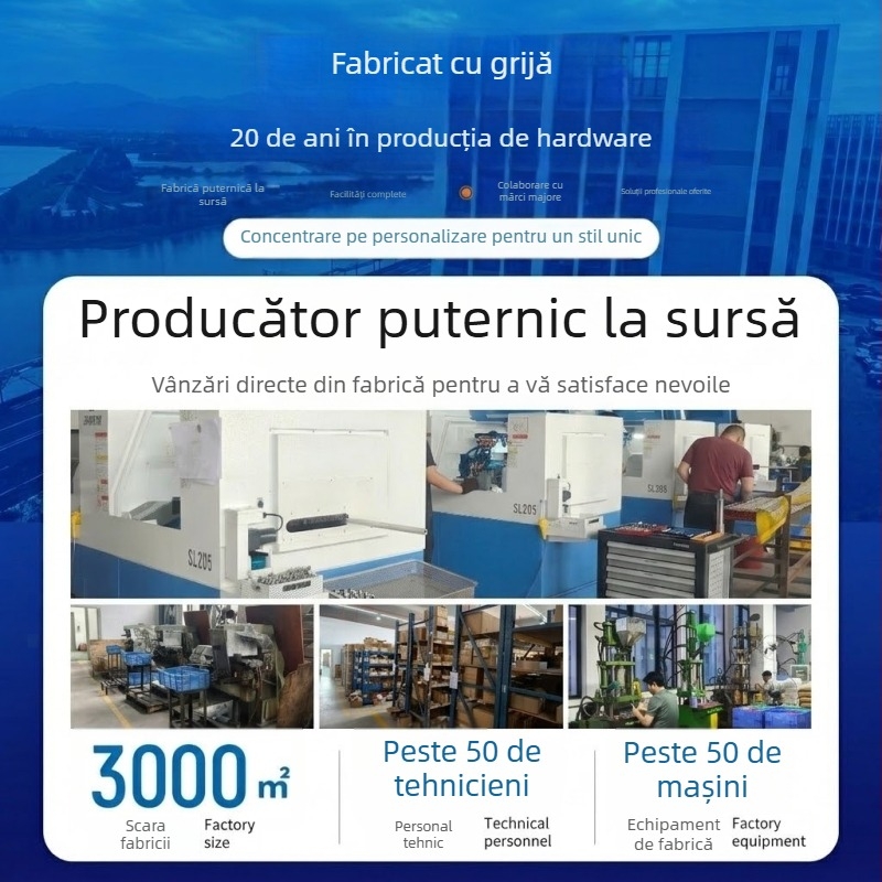 Mâner din nylon plastic negru cu capac, XAB71 pătrat pentru mobilier industrial
