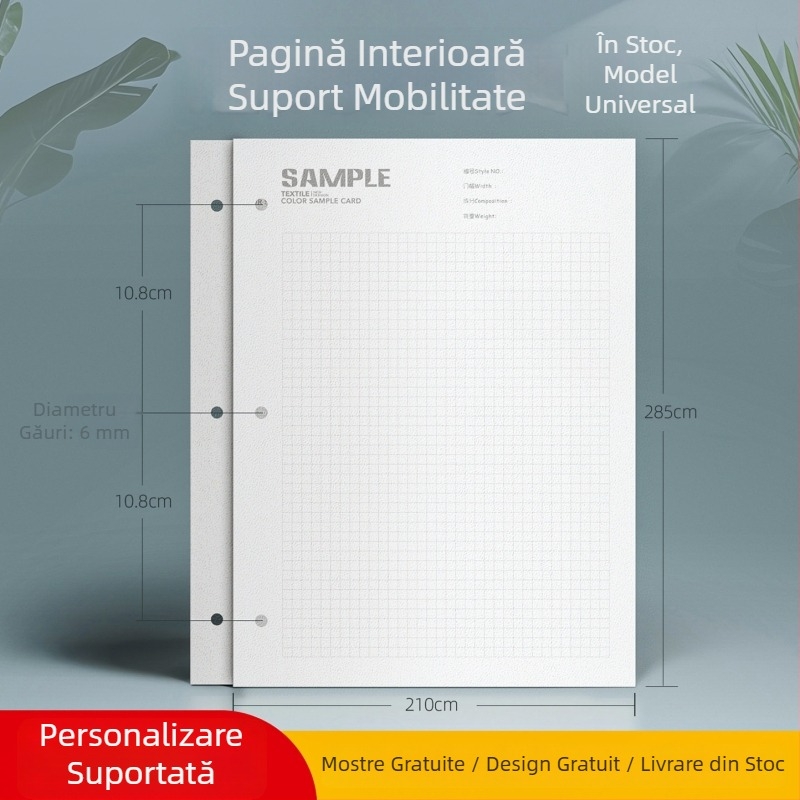 Mapă A4 cu copertă decorativă și logo imprimat, perforată pentru documente, fișiere, manuale și mostre de cărți