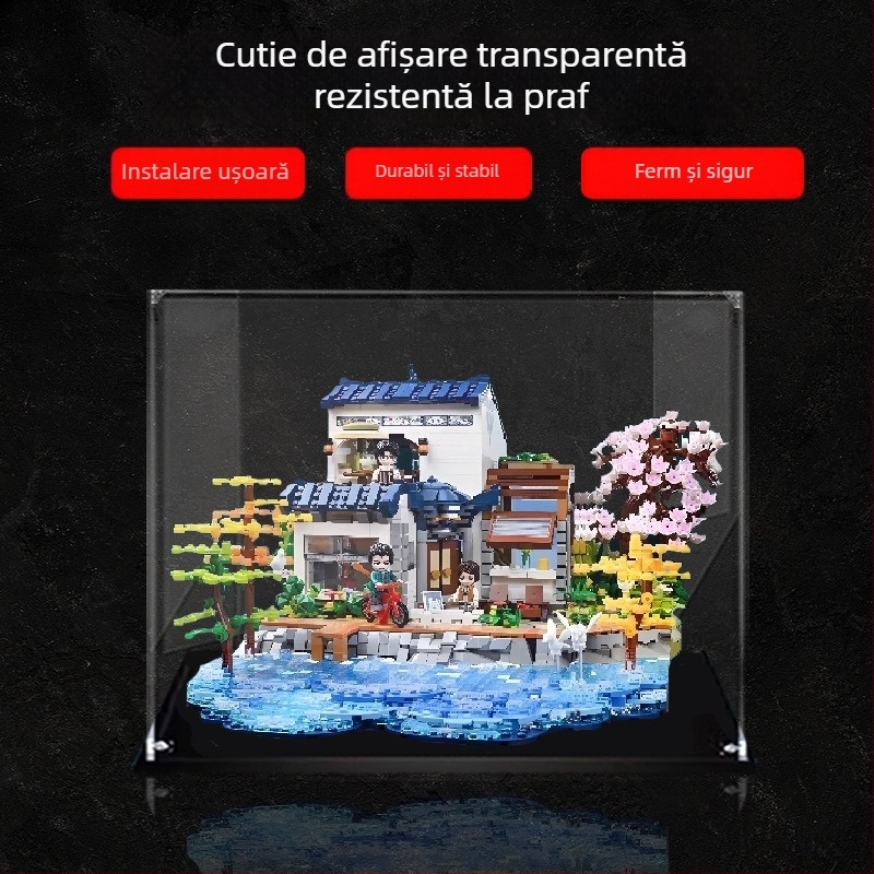 Cutie de afișaj din acrilic transparent pentru model cu blocuri Dali Erhai Moon
