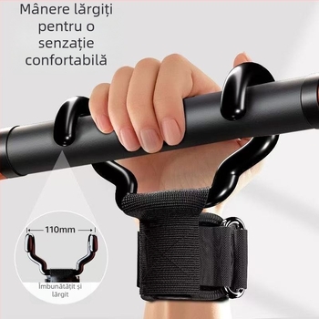 Mănuși de susținere a încheieturii pentru tracțiuni cu cârlig de asistență, priză anti-alunecare pentru deadlift, unisex